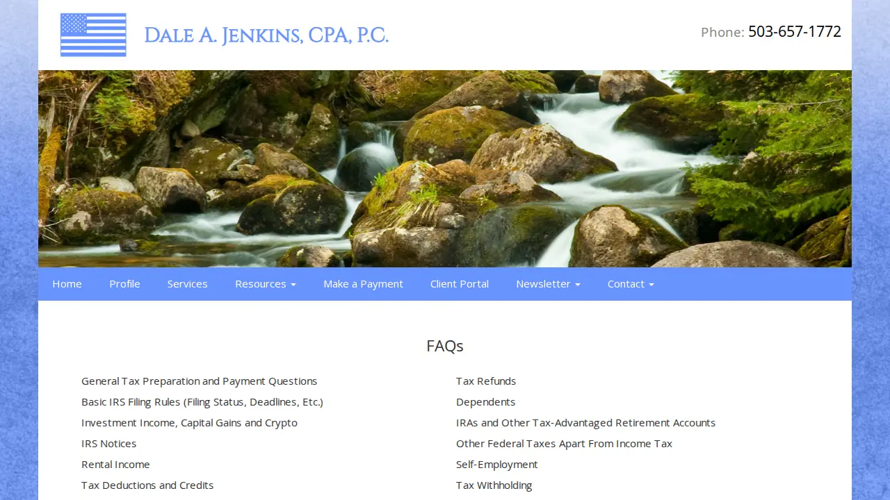 Dale A. Jenkins CPA PC page