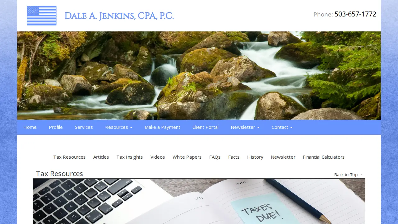 Dale A. Jenkins CPA PC page