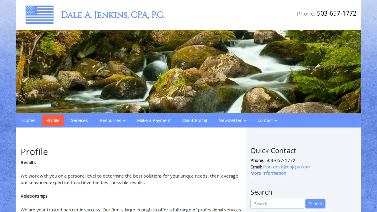 Dale A. Jenkins CPA PC page