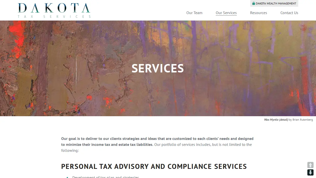 Dakota Tax Services page