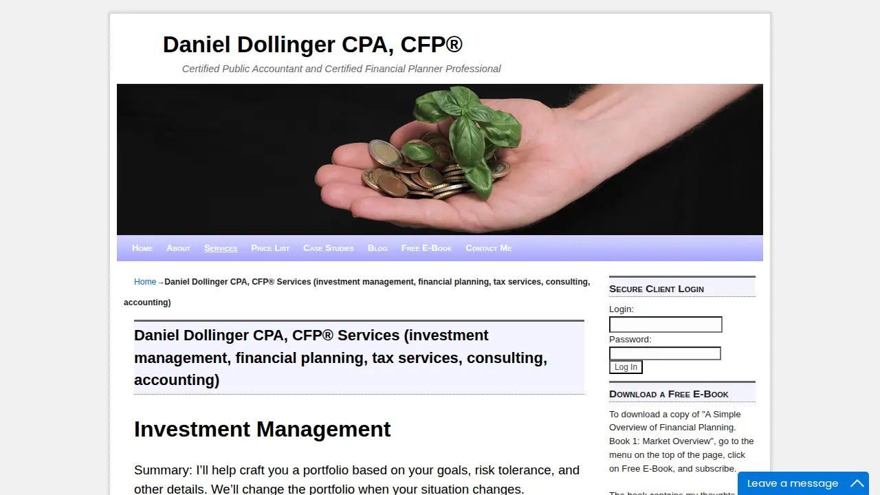 Daniel Dollinger CPA CFP page