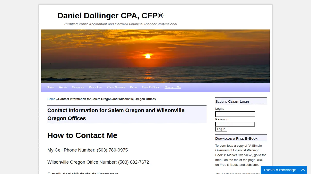 Daniel Dollinger CPA CFP page