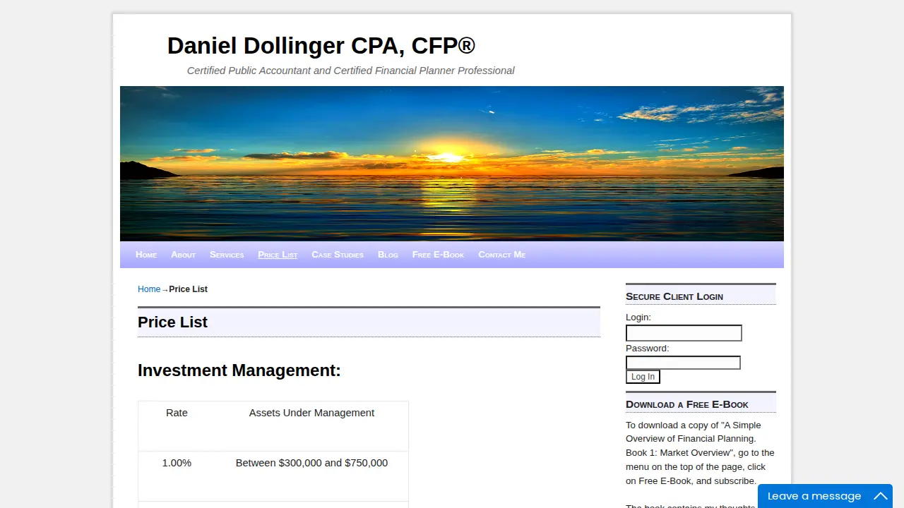 Daniel Dollinger CPA CFP page