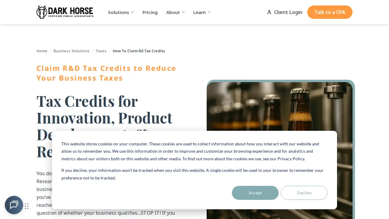 Dark Horse CPAs page