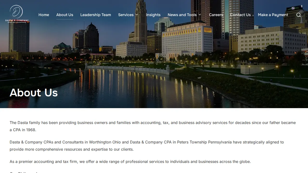 Dasta & Company CPAs and Consultants page