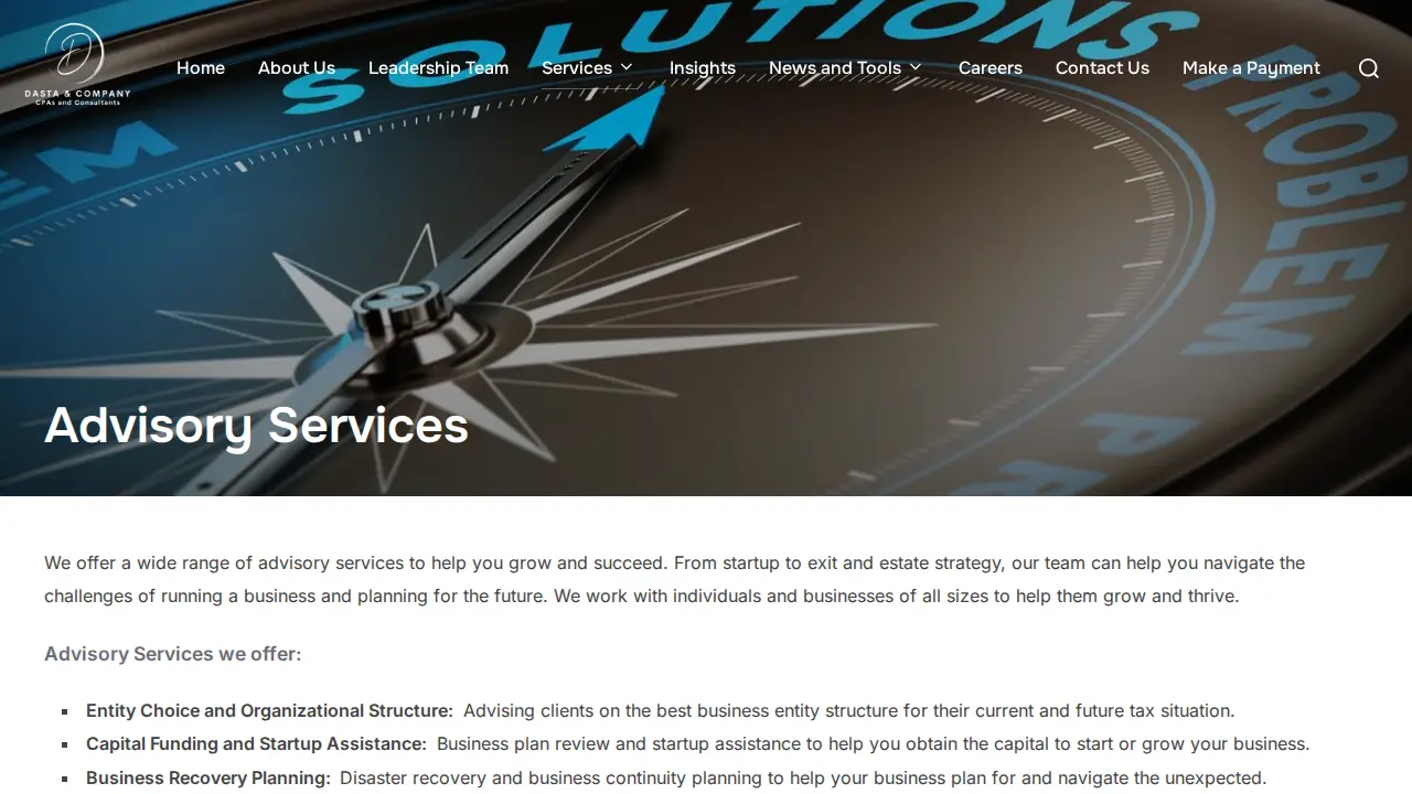 Dasta & Company CPAs and Consultants page