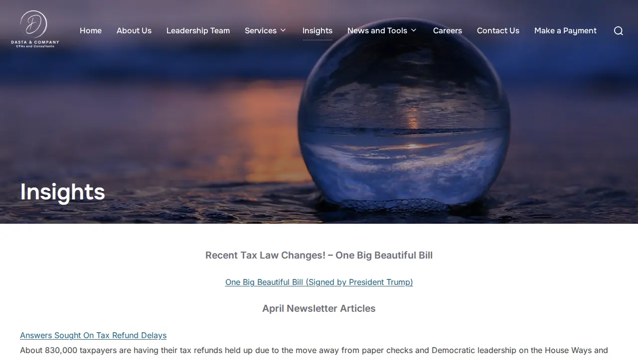 Dasta & Company CPAs and Consultants page