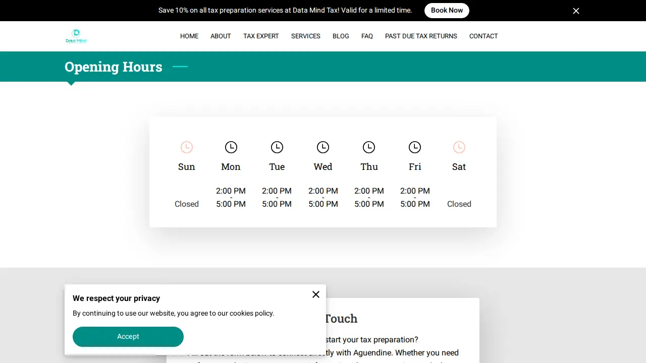 Data Mind Tax and Accounting page
