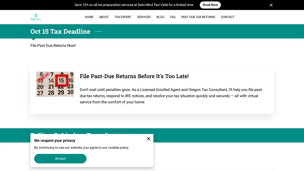 Data Mind Tax and Accounting page