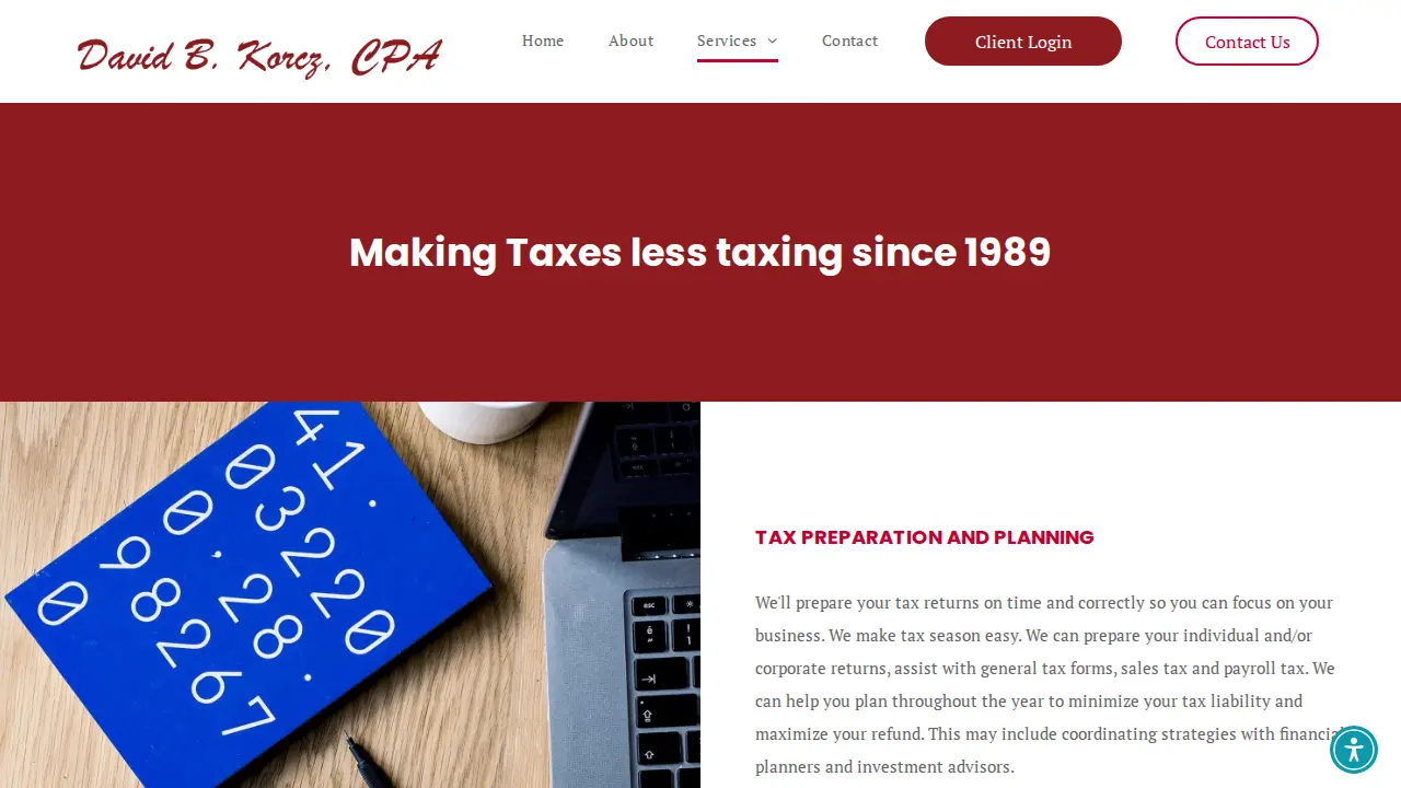 David B. Korcz CPA page