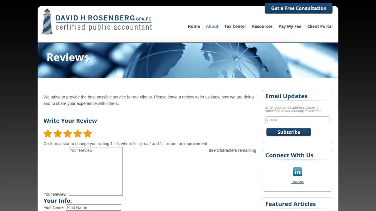 David H. Rosenberg CPA, PC page