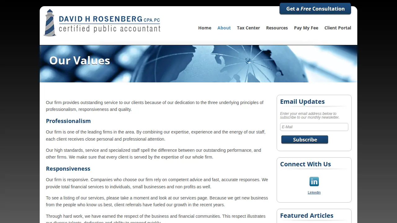David H. Rosenberg CPA, PC page