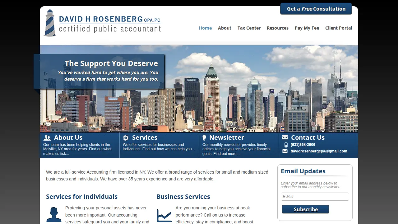 David H. Rosenberg CPA, PC page