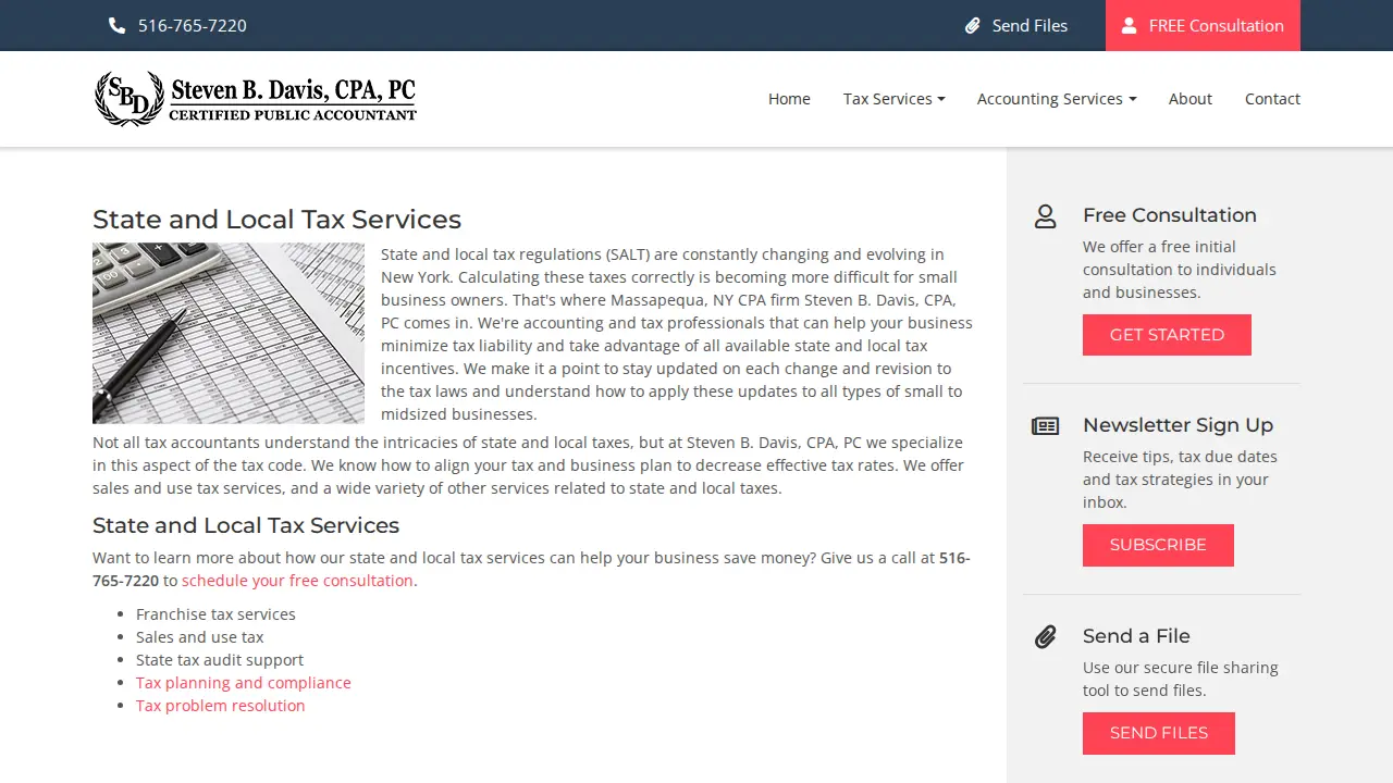 Steven B. Davis, CPA PC page