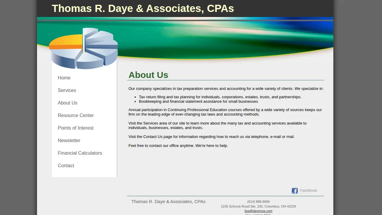 Thomas R Daye & Associates CPAs page