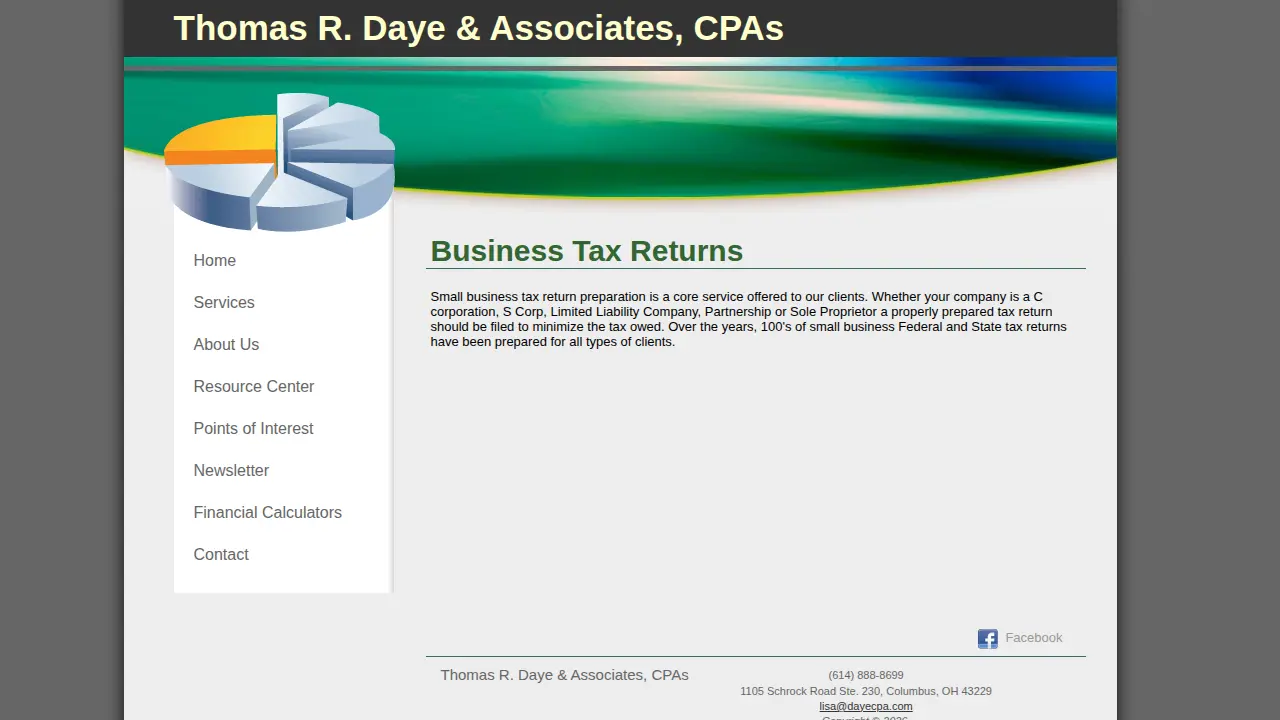 Thomas R Daye & Associates CPAs page