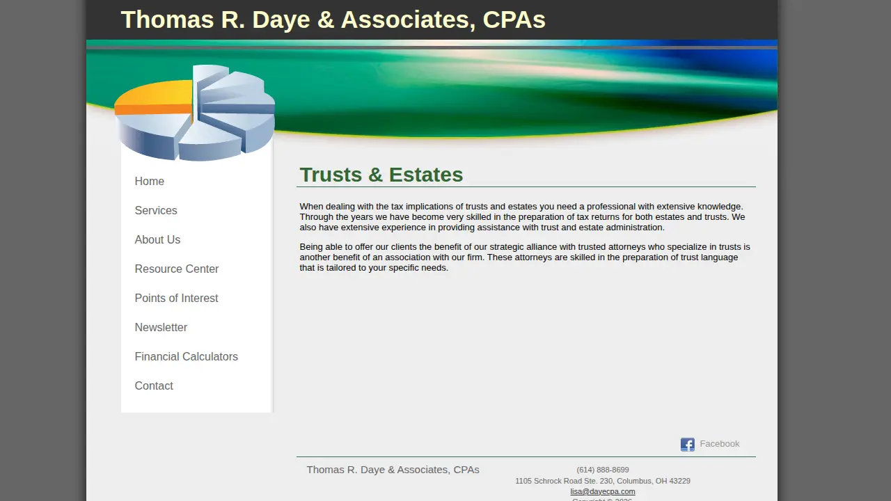 Thomas R Daye & Associates CPAs page