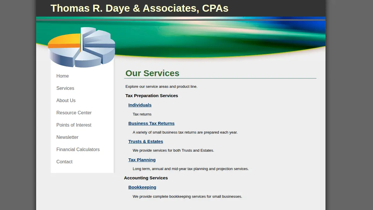 Thomas R Daye & Associates CPAs page