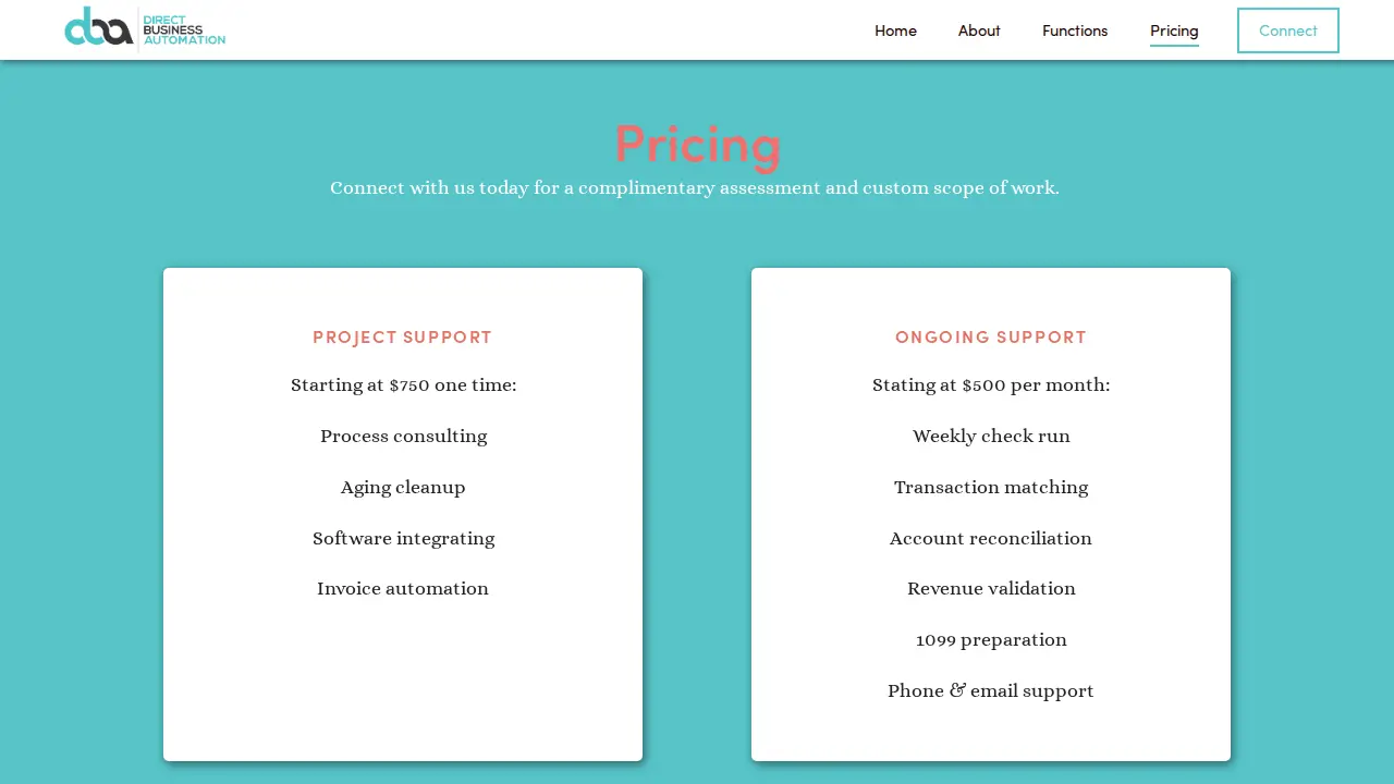 Direct Business Automation page