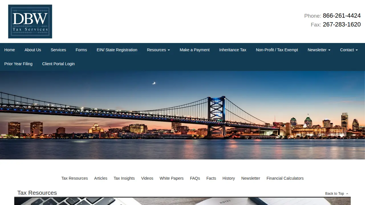DBW TAX SERVICES LLC page