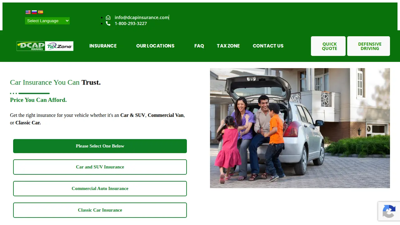 DCAP Insurance page