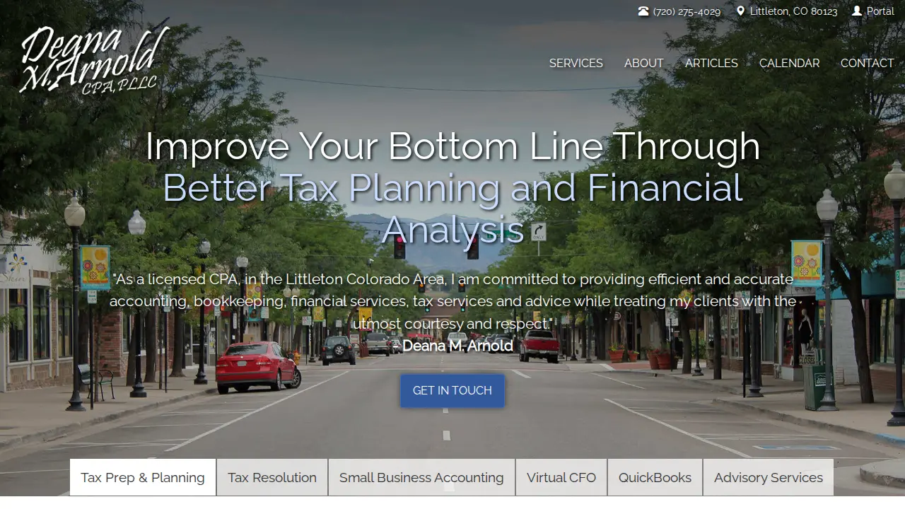 Deana M. Arnold CPA, PLLC website