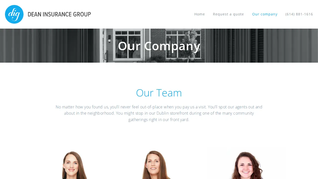Dean Insurance Group page