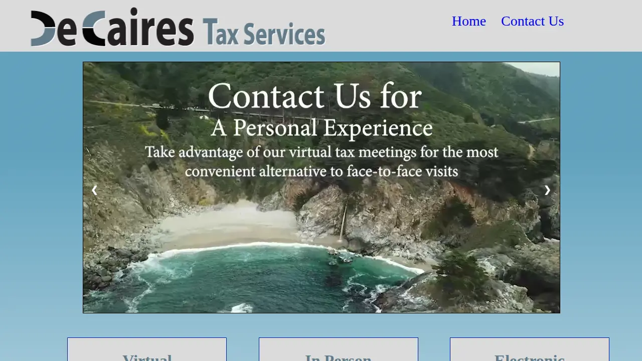 DeCaires Tax Services page