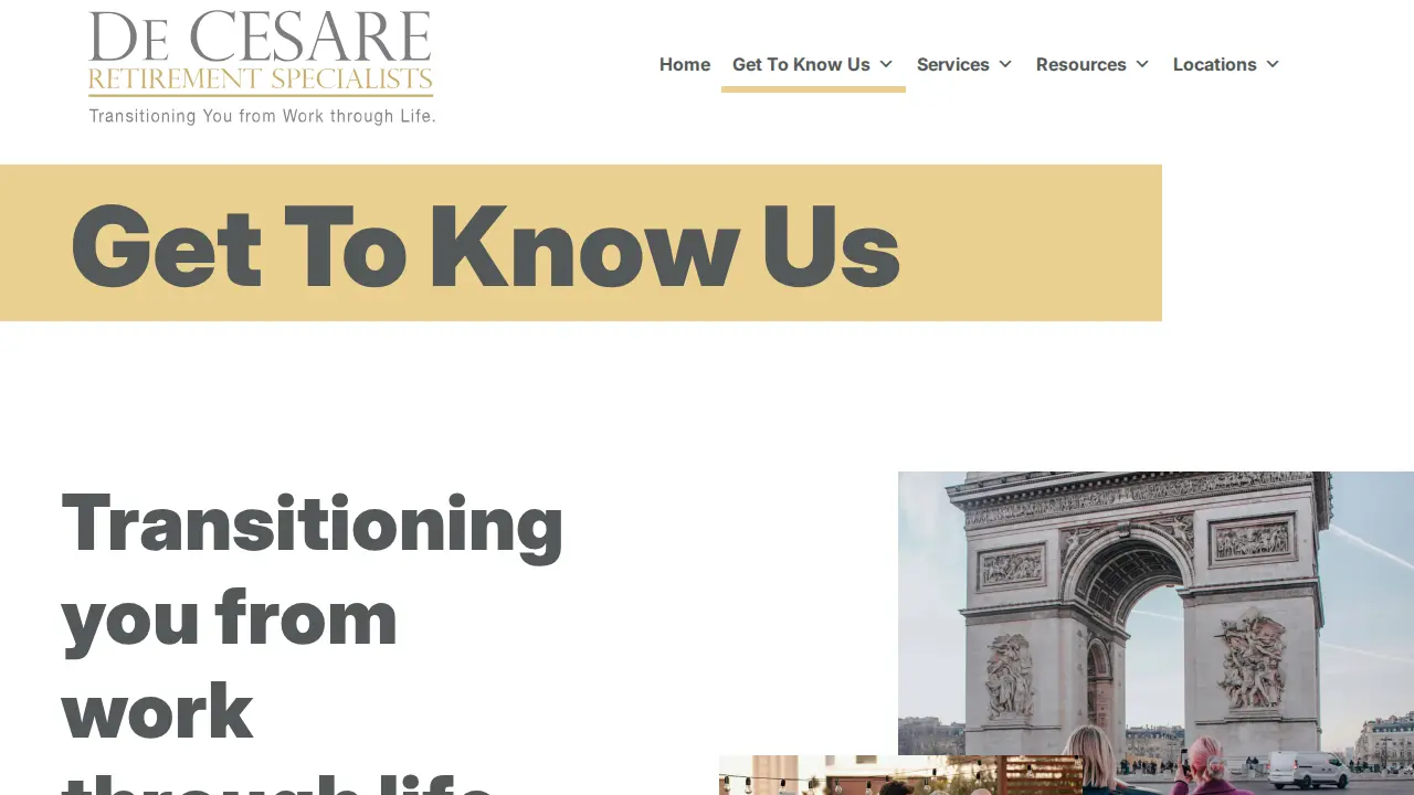 De Cesare Retirement Specialists page