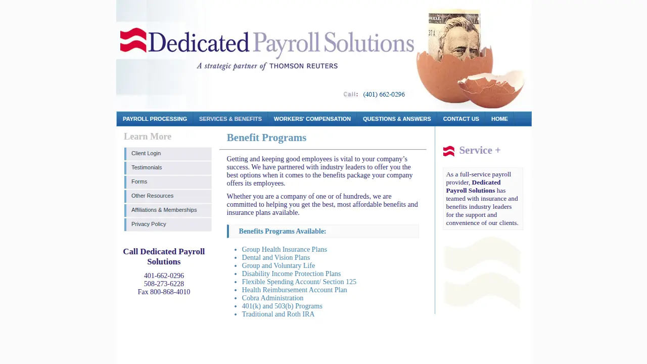 Dedicated Payroll Solutions page