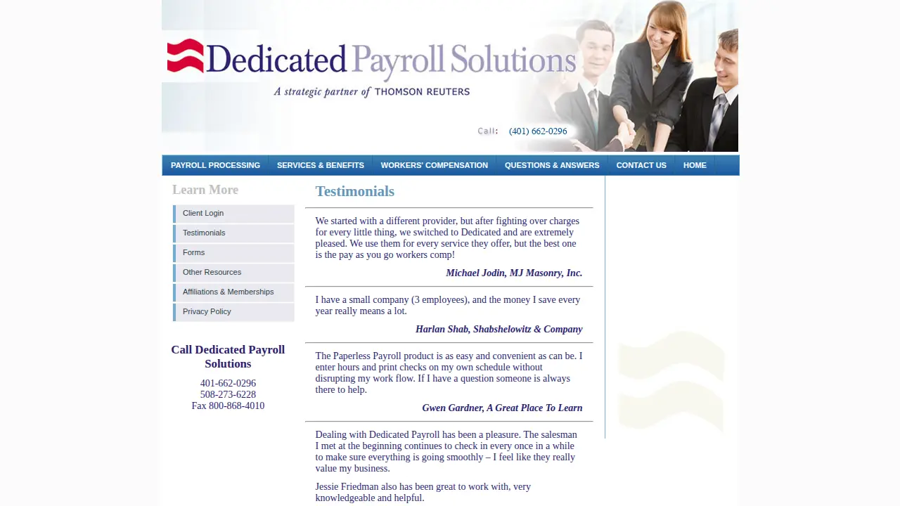 Dedicated Payroll Solutions page