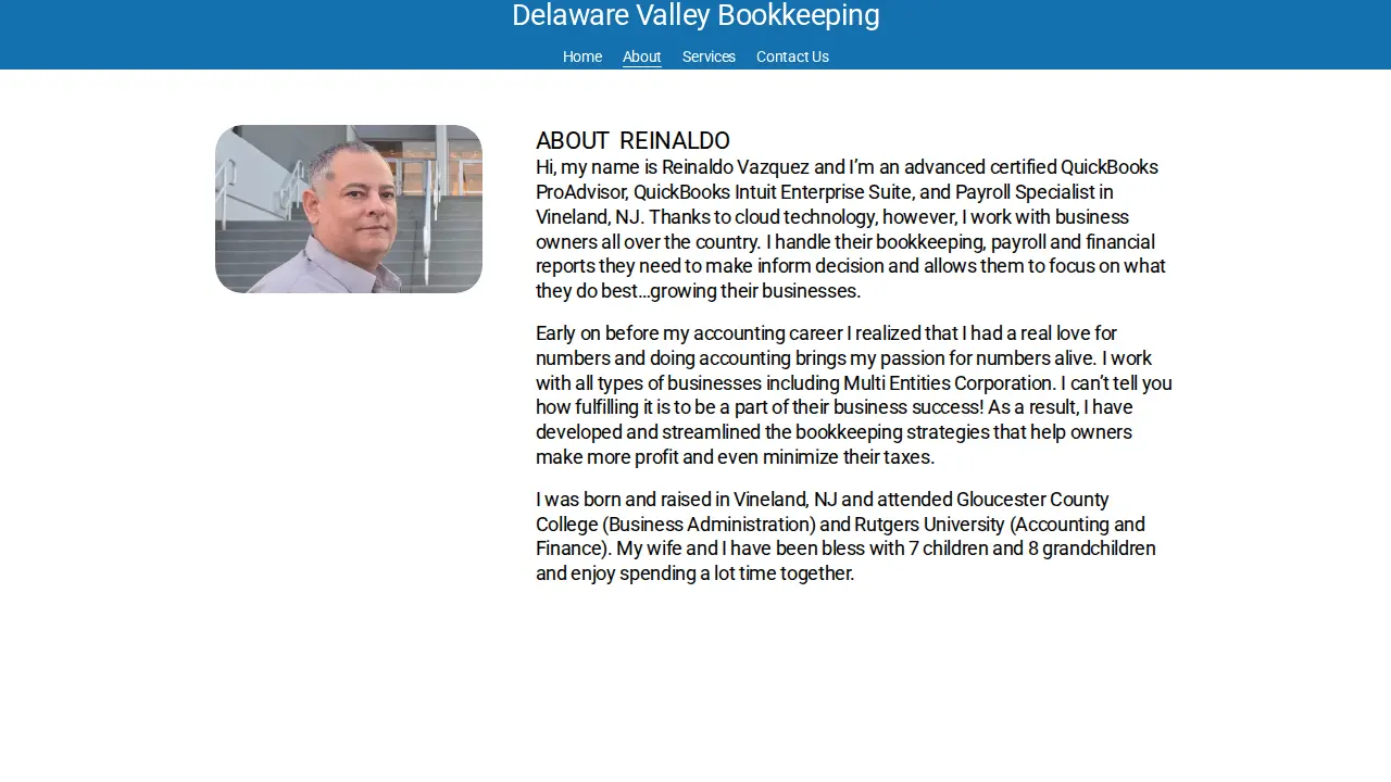 Delaware Valley Bookkeeping page