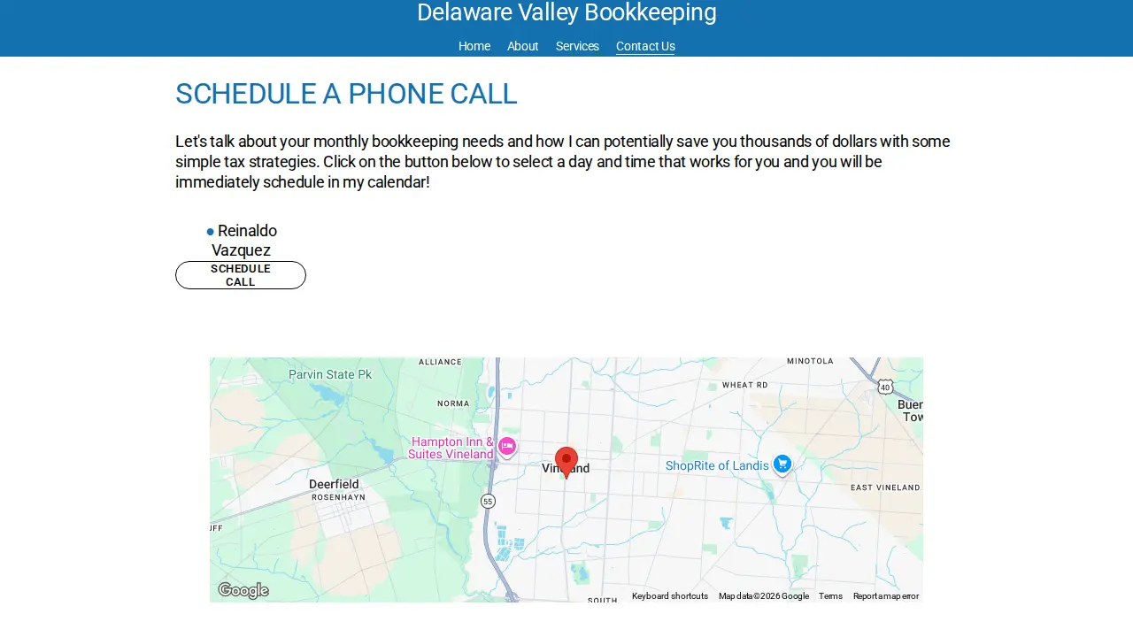Delaware Valley Bookkeeping page