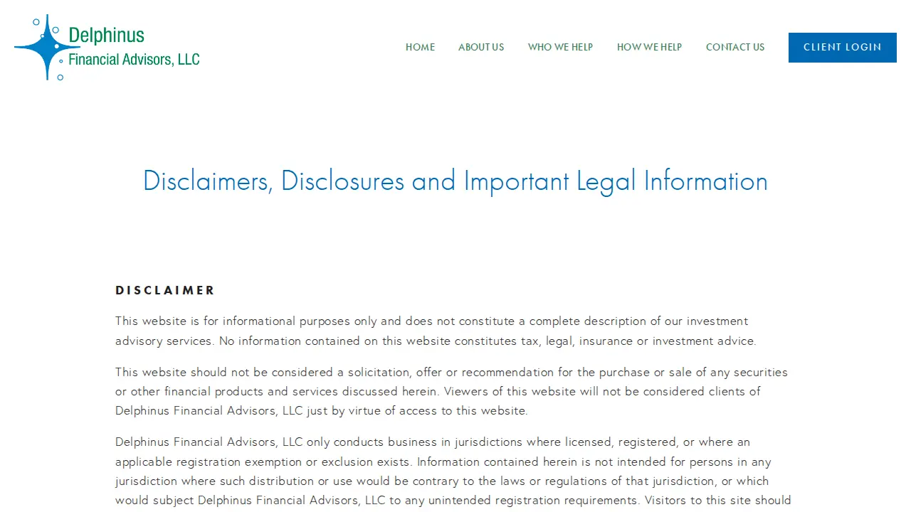 Delphinus Financial Advisors, LLC page