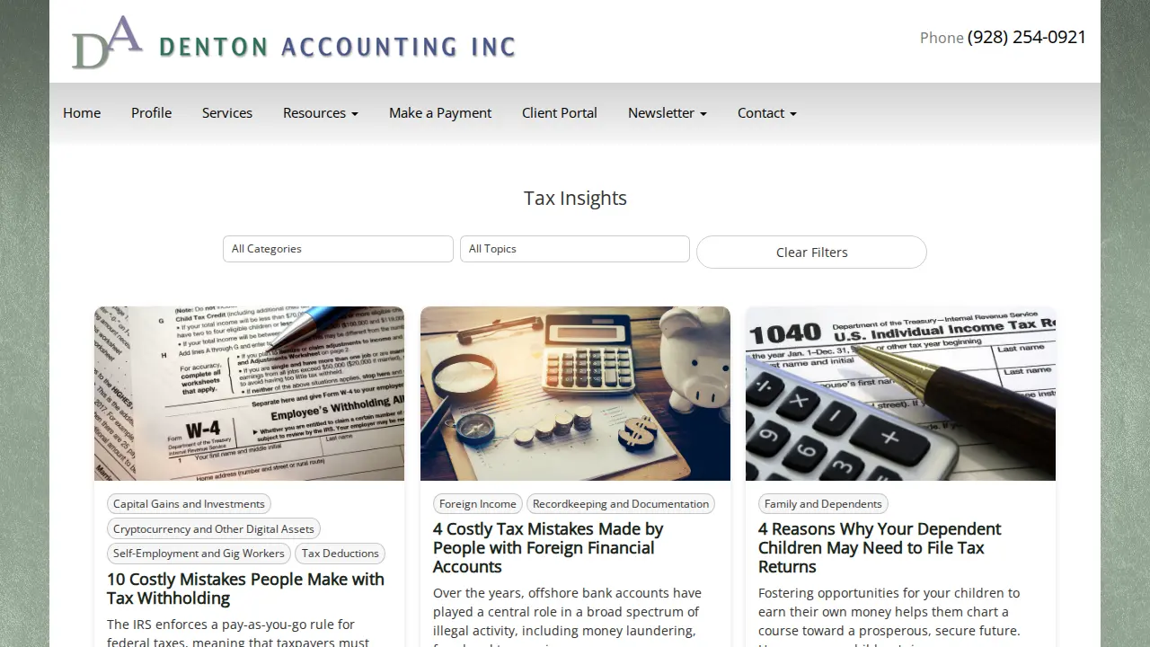 denton accounting inc page