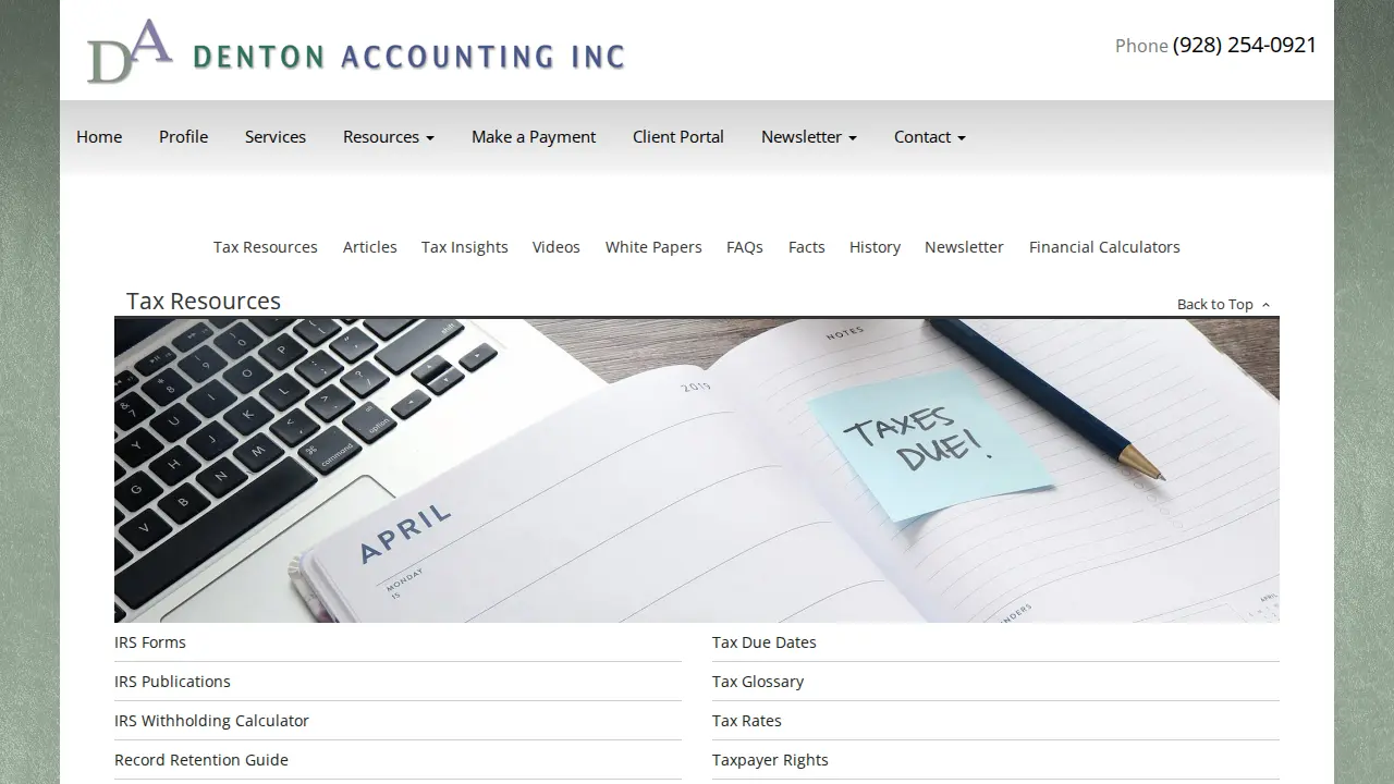 denton accounting inc page