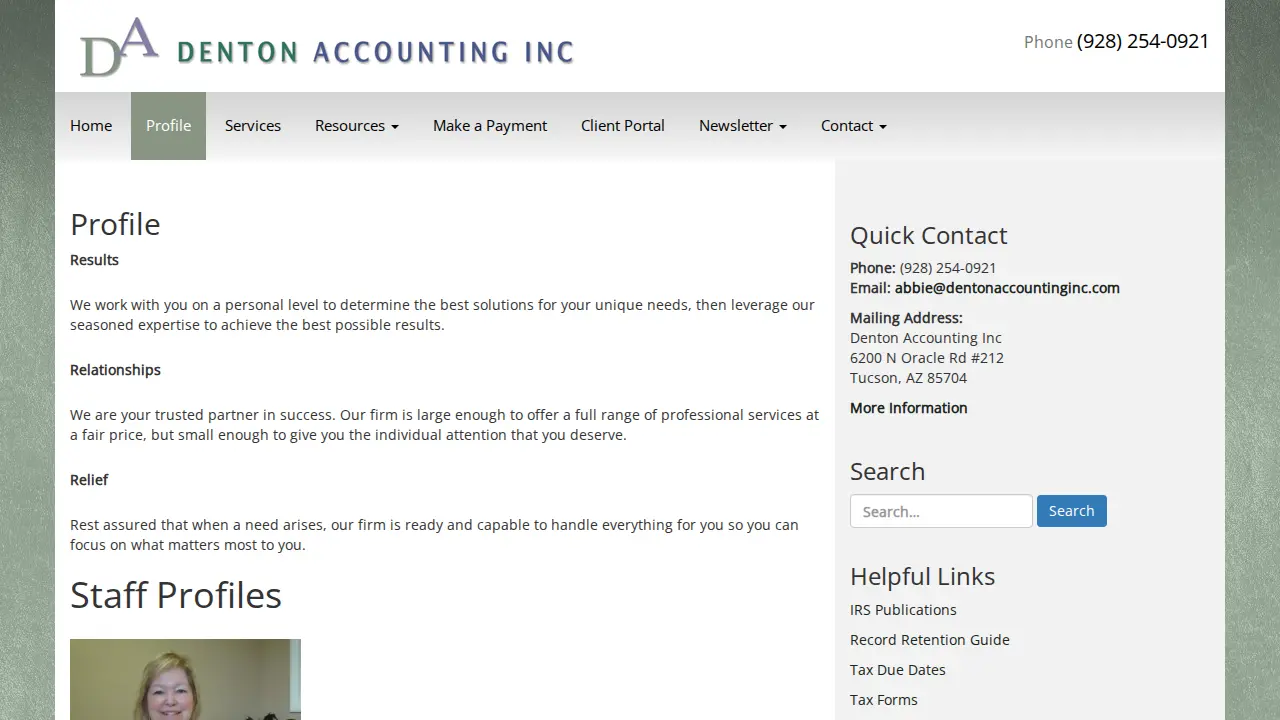 denton accounting inc page