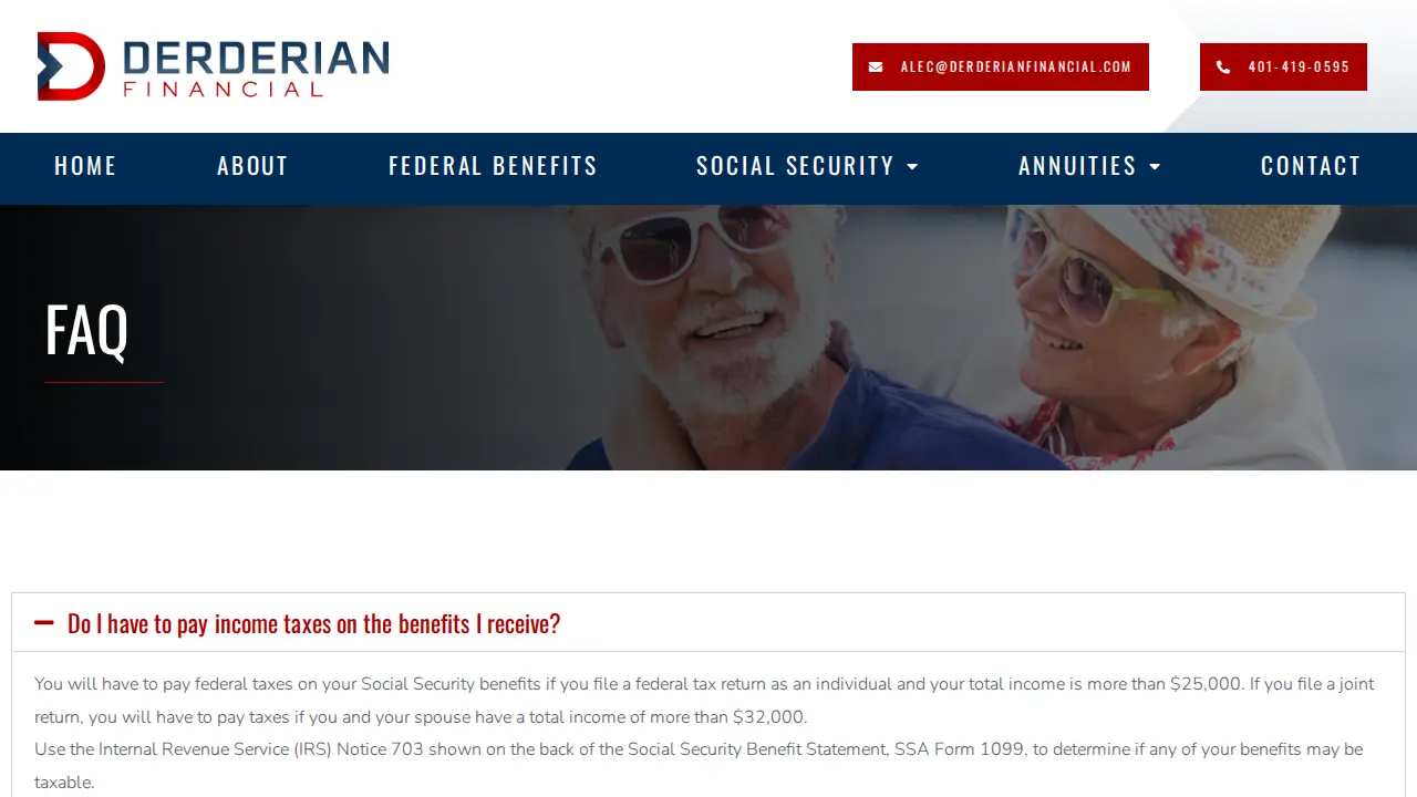 Derderian Financial page