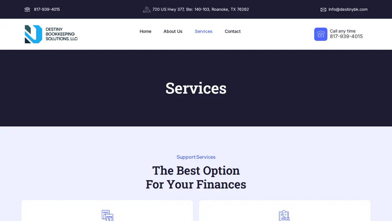 Destiny Bookkeeping Solutions, LLC page