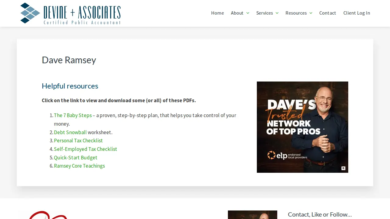 DeVine & Associates, LLC page