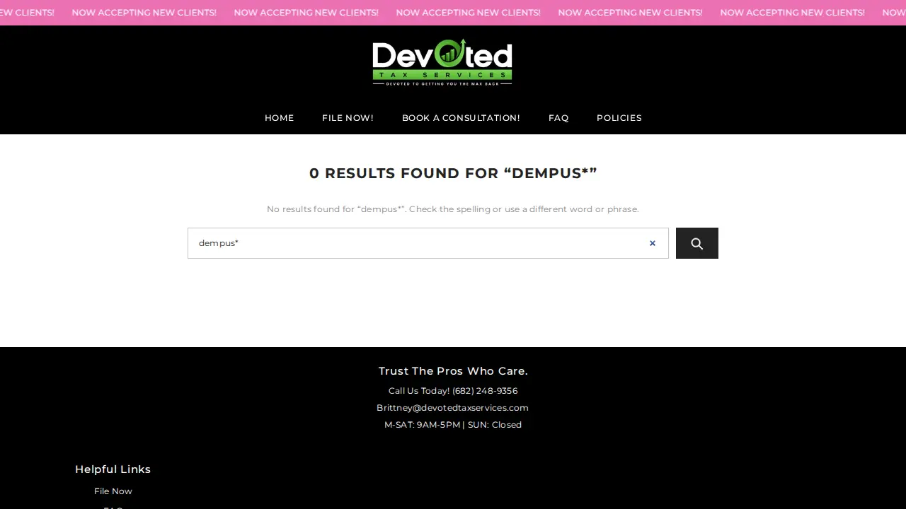 Devoted Tax Services page