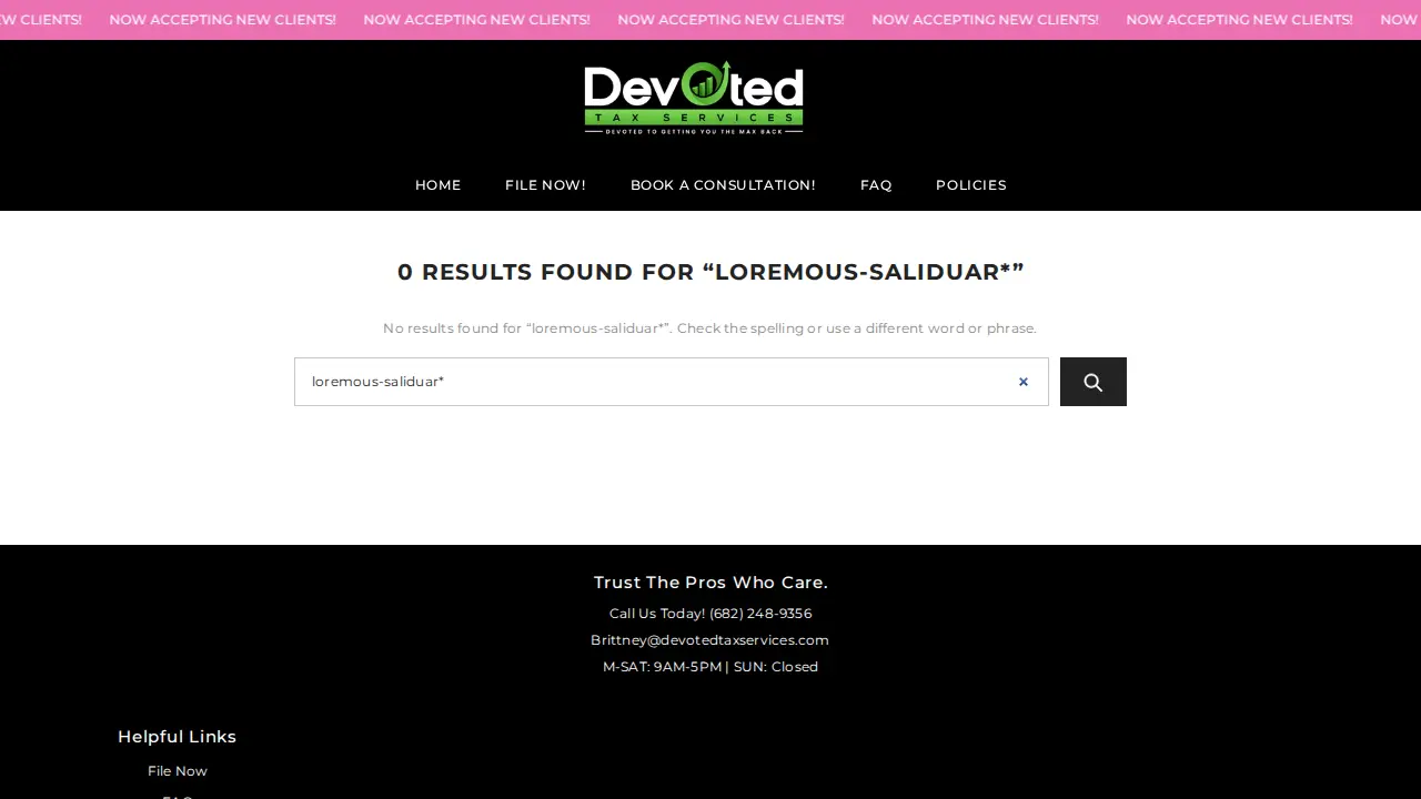 Devoted Tax Services page