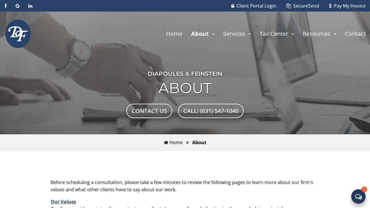Diapoules & Feinstein CPAs PC page