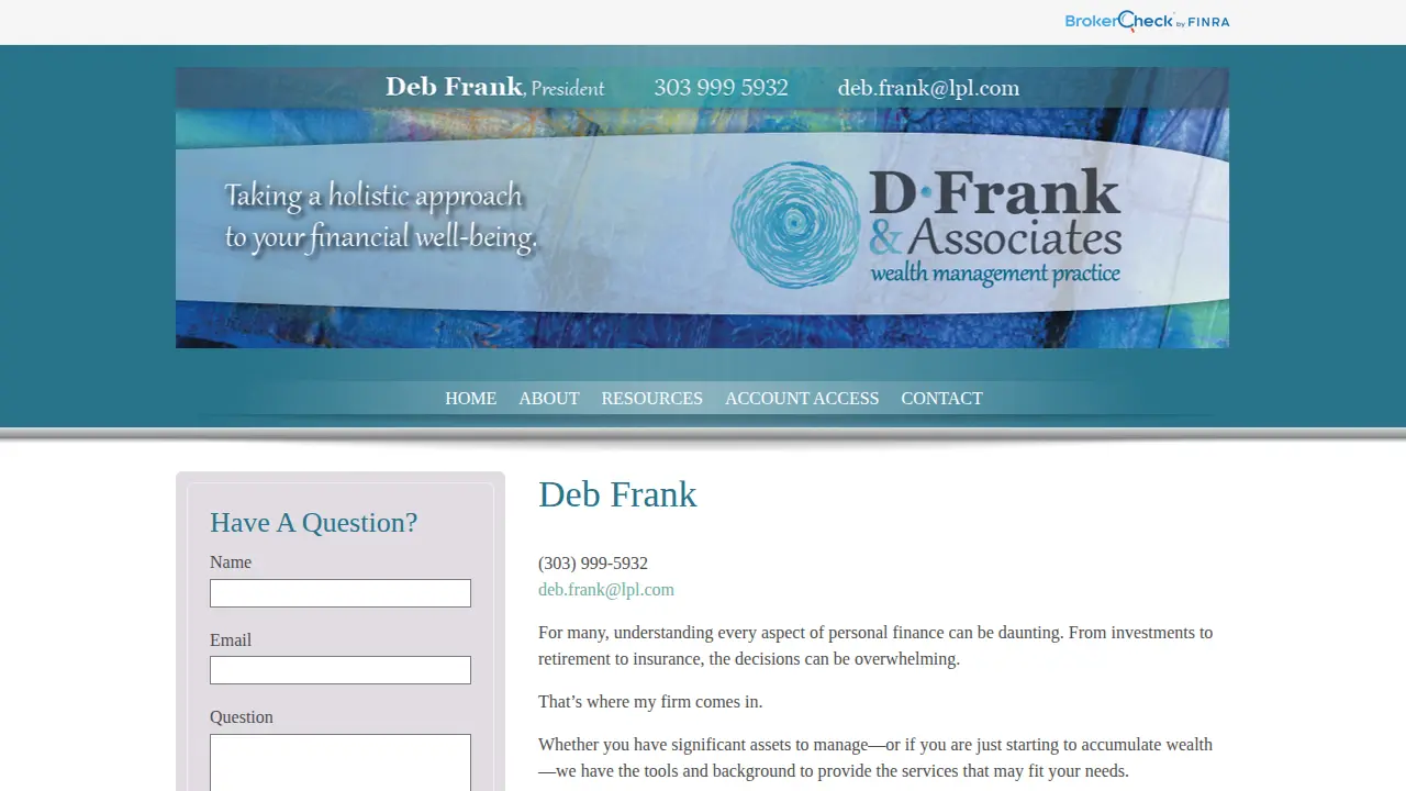 Deb Frank & Associates page