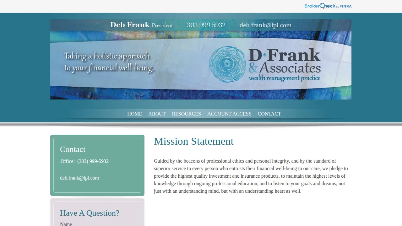 Deb Frank & Associates page