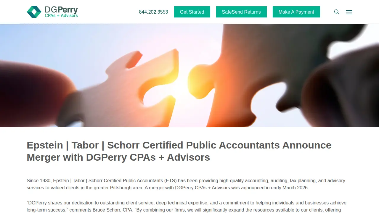 DGPerry CPAs + Advisors page