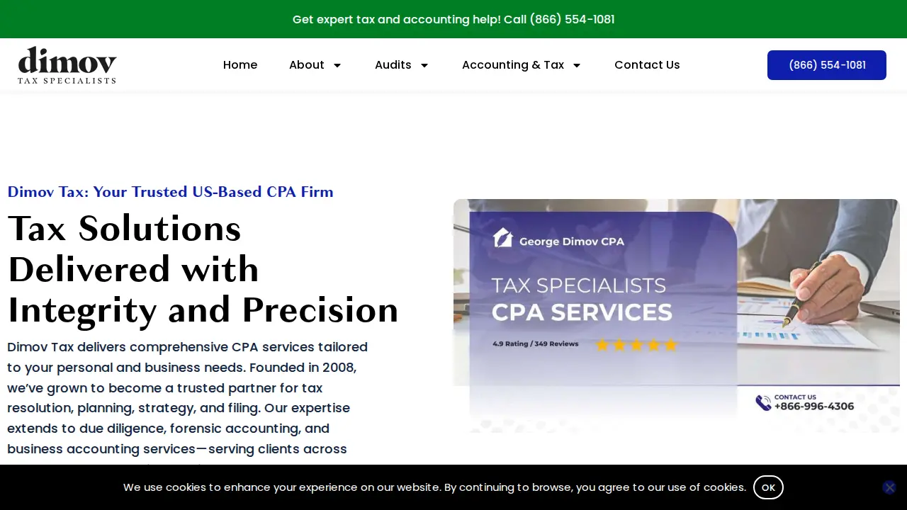 Dimov Tax Specialists page