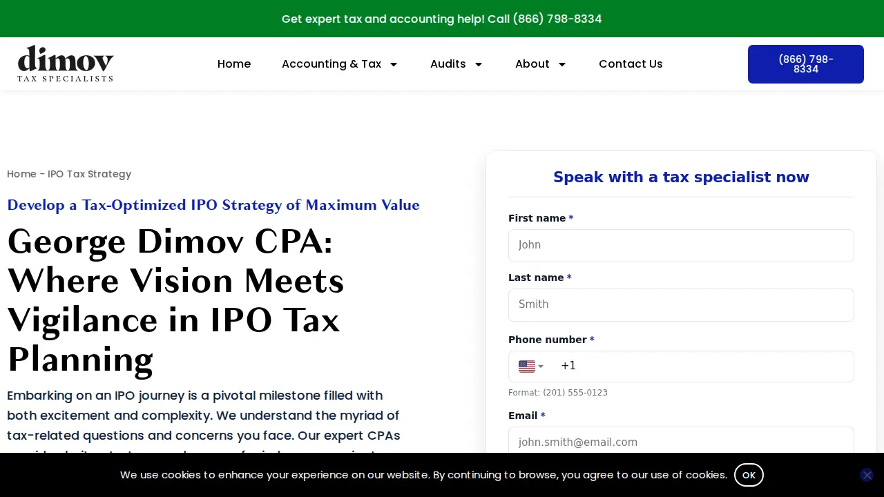 Dimov Tax Specialists page