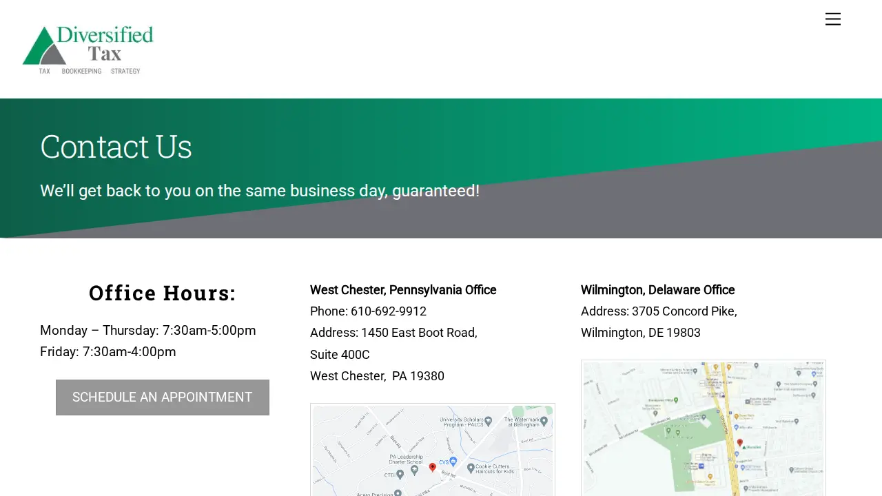 Diversified LLC Tax page