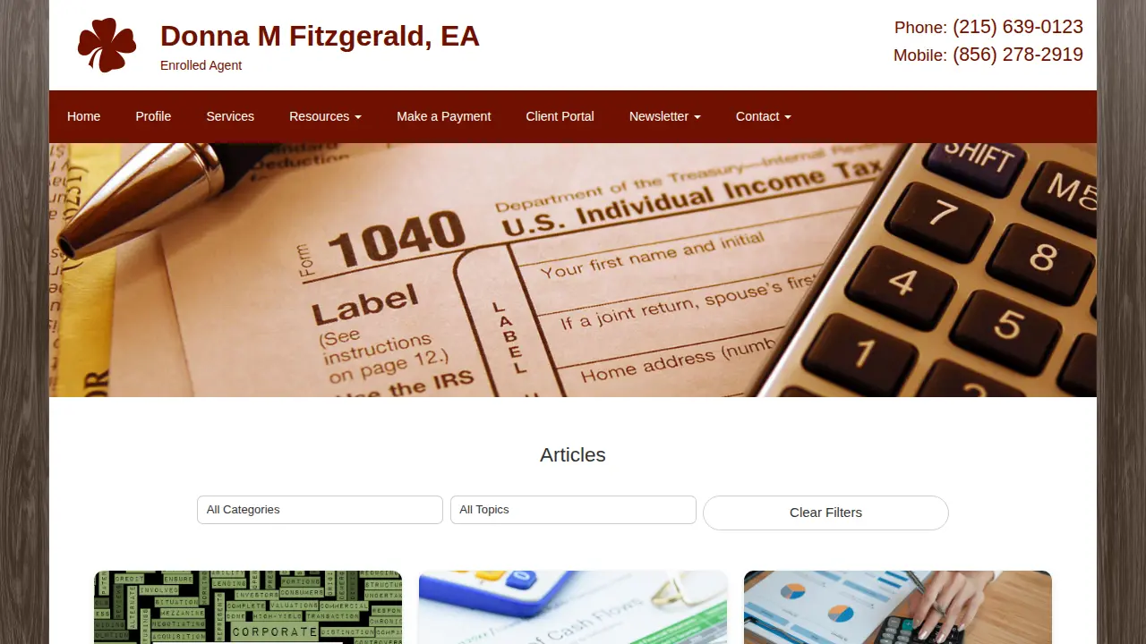 Donna M. Fitzgerald, EA page